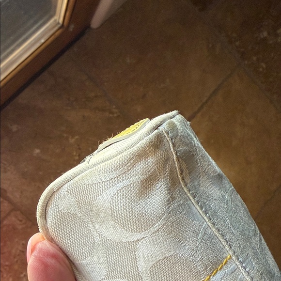 Pre loved Coach Wristlet with Yellow Accents - Picture 10 of 15